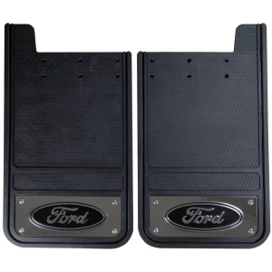 Ford Universal Fit Rear Mud Guards, Black, 1 Pair- Buyurparts.com